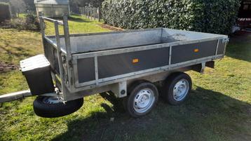 Aanhangwagen 750kg tandemas ongeremd 2.50x1.50m, Autos : Divers, Remorques, Enlèvement, Comme neuf