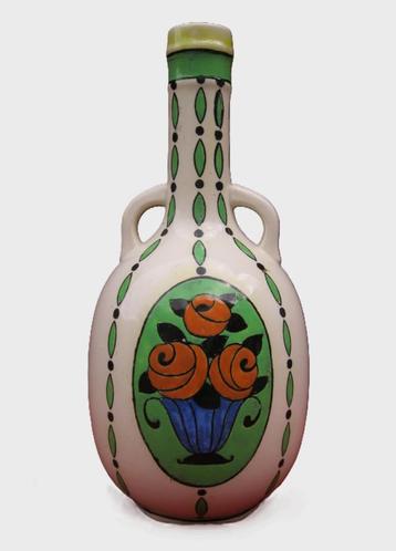 Boch Keramis flessehals vaas met sieroortjes gemerkt 'ROSA'. beschikbaar voor biedingen