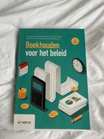 Boekhouden voor het beleid, boek voor hogeschool, Boeken, Ophalen of Verzenden, Nieuw, Economie, Van In