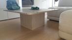 Table basse carrée en marbre travertin italien +/- 90 cm., Comme neuf, Enlèvement, Carré