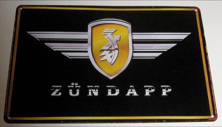 ZUNDAPP : Metalen Bord Logo Zundapp Brommer - Motor, Collections, Marques & Objets publicitaires, Neuf, Panneau publicitaire, Envoi