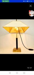 Lampe vintage années 1950 – abat-jour plaqué or – Régence, Ophalen of Verzenden