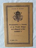 ABBL Koning Albert I 21 juli 1915, Ophalen of Verzenden, Overige soorten, Boek of Tijdschrift