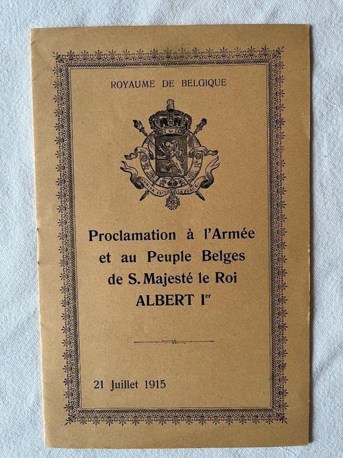 ABBL Koning Albert I 21 juli 1915, Verzamelen, Militaria | Algemeen, Overige soorten, Boek of Tijdschrift, Ophalen of Verzenden