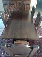 Eiken eettafel met 6 stoelen, Ophalen