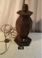 Mooi Antieke Houten Tafellamp - 27cm, Ophalen of Verzenden