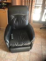 Elektrische relaxzetel in leder, Huis en Inrichting, Fauteuils, Ophalen, Gebruikt, 75 tot 100 cm, Leer