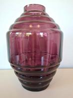 Grote Art Deco vaas paars glas, Ophalen of Verzenden