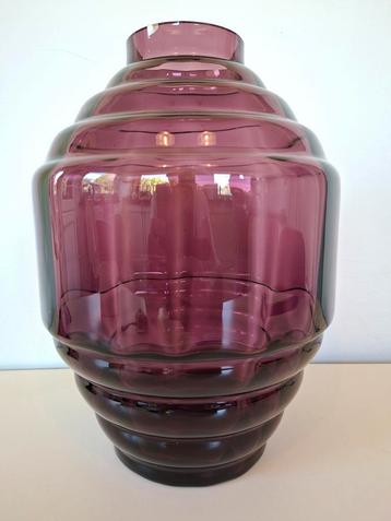 Grand vase Art Déco en verre violet, Enlèvement ou Envoi
