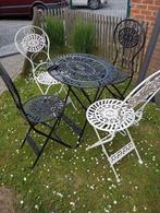 Zware Ijzeren Tuinset 4 Stoelen en Ovaal Tafel/ AFGEPRIJSD., Tuin en Terras, Ophalen, Zo goed als nieuw, Tuinset