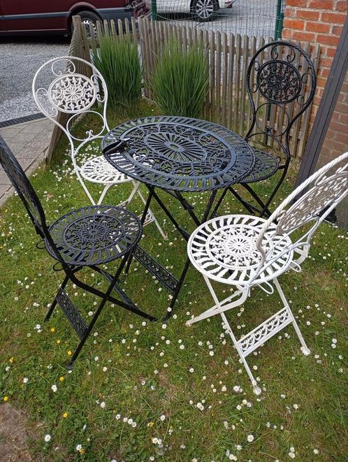 Zware Ijzeren Tuinset 4 Stoelen en Ovaal Tafel/ AFGEPRIJSD., Tuin en Terras, Tuinsets en Loungesets, Zo goed als nieuw, Tuinset