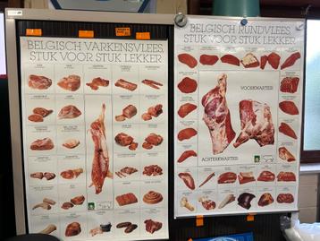 2 posters varkensvlees/rundsvlees beschikbaar voor biedingen