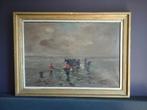 MOOI GROOT SCHILDERIJ VAN H J PAUWELS " DE SCHELPEN VISSERS", Ophalen