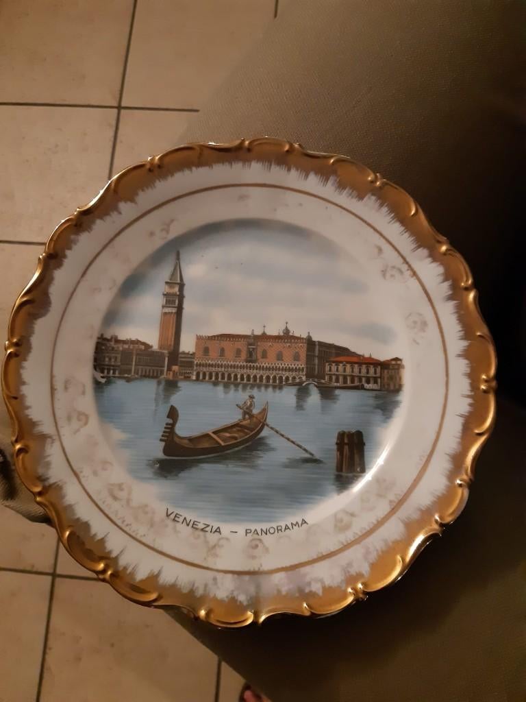 Assiette vintage souvenir de Venise - porcelaine, Ophalen of Verzenden
