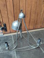 Metalen luster 3 lampen, Huis en Inrichting, Ophalen, Gebruikt, Landelijk of industrieel, Metaal