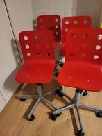 4 bureaustoelen van Ikea, Huis en Inrichting, Gebruikt, Bureaustoel, Ophalen, Rood