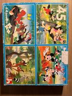 4 Disneypuzzels 4x45 stukjes - ONVOLLEDIG, Een of twee spelers, Ophalen of Verzenden, Gebruikt, NATHAN