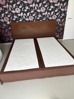 Bruine stoffen bixspring, Huis en Inrichting, Ophalen, Gebruikt, Bruin, Tweepersoons