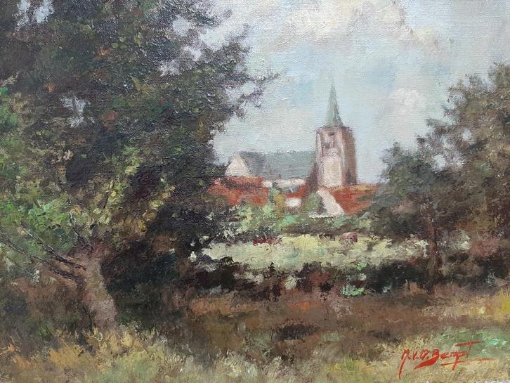 SCHILDERIJ M.VAN DEN BEMPT "Wechelderzande", Antiek en Kunst, Kunst | Schilderijen | Klassiek, Ophalen of Verzenden