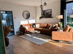 Lederen zetel cognac, Huis en Inrichting, Ophalen, Zo goed als nieuw