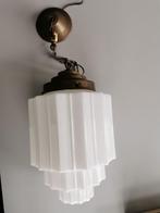 Originele Art Deco hanglamp – opaline glas & koper, Art deco, Glas, Niet bekend, Ophalen