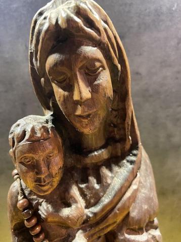 Vierge à l'Enfant en bois - 1850-1899 43 cm