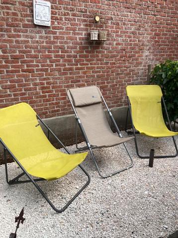 3 Lafuma tuinstoelen - strandstoelen - kampeerstoelen beschikbaar voor biedingen