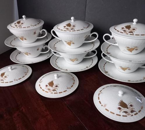 6 tasses à soupe ROSENTHAL de luxe avec couvercles. 22 carat, Antiquités & Art, Antiquités | Services (vaisselle) pièces, Enlèvement ou Envoi