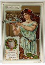 Chromo Liebig Art Nouveau Avec Plats.., Collections, Enlèvement ou Envoi, Avant 1940, Gravure, Comme neuf