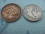 Australië 1 cent koper1952 + 20 cent cupro 1967, Postzegels en Munten, Verzenden, Zuid-Amerika, Losse munt