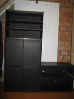 Grande armoire noir +petite avec plateau coulisant, Comme neuf, 200 cm ou plus, 25 à 50 cm, Autres essences de bois