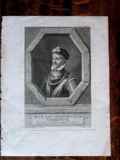 Jean Van der Does Noordwyk Leide Gravure XVIIIème Pays-Bas, Antiquités & Art, Art | Eaux-fortes & Gravures, Enlèvement ou Envoi