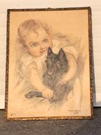 Dessin enfant et le chien signe flora lebon, Enlèvement ou Envoi