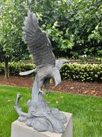 Bronzen arend / roofvogel mooie patina! getekend Moigniez!, Ophalen of Verzenden, Gebruikt, Overige materialen, Dierenbeeld