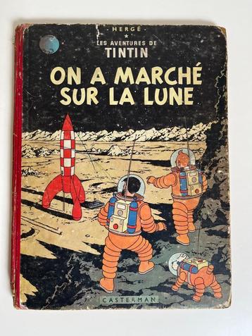 Tintin - On a marché sur la lune - 1e druk - 1954 beschikbaar voor biedingen