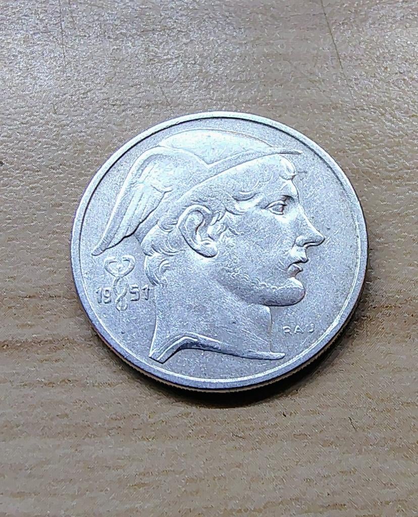 piece 50 fr Prince Charles type Mercure 1951 nl, Postzegels en Munten, Munten | België, Losse munt, Zilver, Zilver, Ophalen of Verzenden