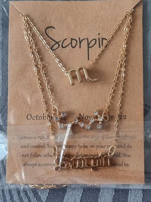 3 splinternieuwe kettingen voor een Scorpion voor een prijs, Bijoux, Sacs & Beauté, Colliers, Neuf, Autres matériaux, Or, Avec pendentif
