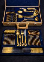 Ensemble de couverts de luxe 70 pièces, plaqué or, Maison & Meubles, Cuisine | Couverts, Enlèvement ou Envoi, Comme neuf, Ensemble de couverts