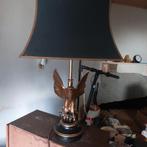 ANTIEKE TAFELLAMP UIT BRONS EN MARMER, Comme neuf, Enlèvement, 50 à 75 cm, Tissus