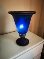 Glazen Retro staanlamp blauw, Huis en Inrichting, Lampen | Vloerlampen, Ophalen