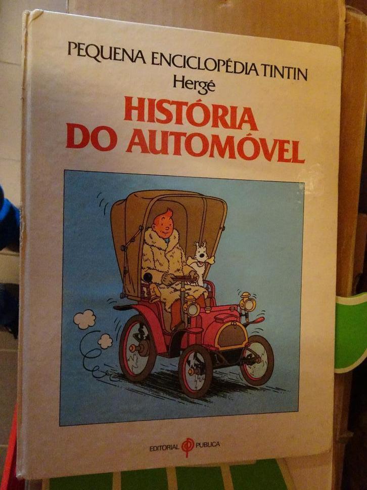 BD Tintin - L'histoire de l'automobile (portugais), Collections, Personnages de BD, Utilisé, Livre ou Jeu, Tintin, Enlèvement ou Envoi