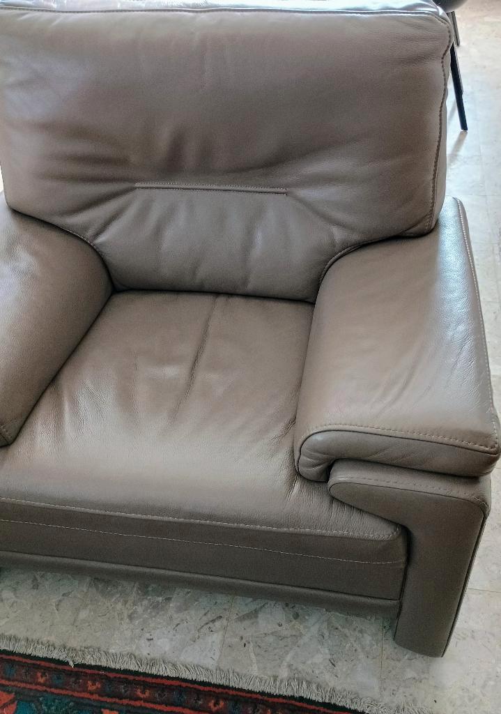 canapé, cuir monoplace, couleur taupe, comme neuf, Maison & Meubles, Canapés | Salons, Comme neuf, Banc droit, Une personne, Moins de 150 cm