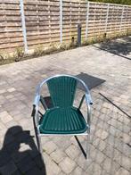 6 stevige café stoelen voor buiten groen met alu frame, Tuin en Terras, Tuinstoelen, Ophalen, Gebruikt, Aluminium, Stapelbaar