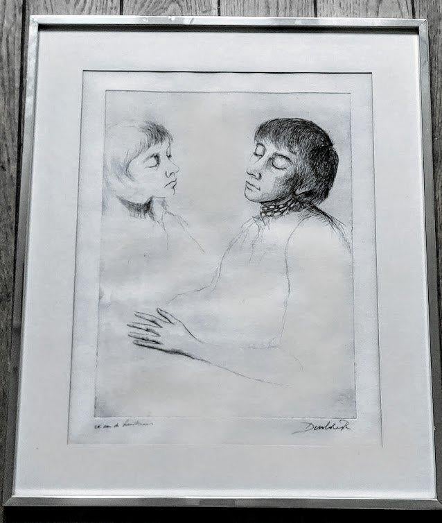Roland Devolder - ets "koppel" - ex. vd kunstenaar/kader, Ingelijst, 40 cm, Portret, Ophalen of Verzenden