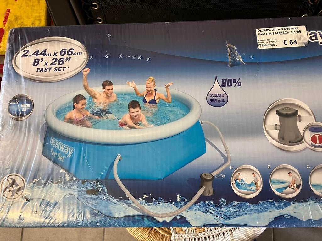 Opblaasbaar zwembadje, Tuin en Terras, Zwembaden, Ophalen, Opblaaszwembad, Rond, Nieuw