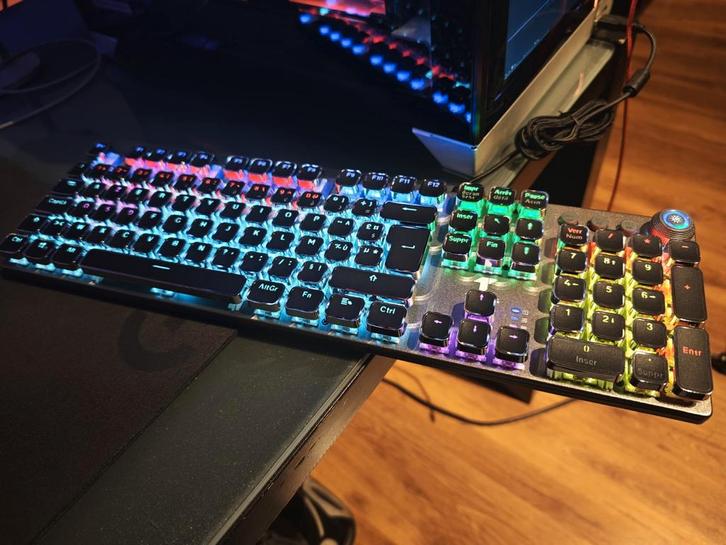 Clavier mécanique transparent, Informatique & Logiciels, Claviers, Ergonomique, Clavier gamer, Touches multimédia, Enlèvement ou Envoi