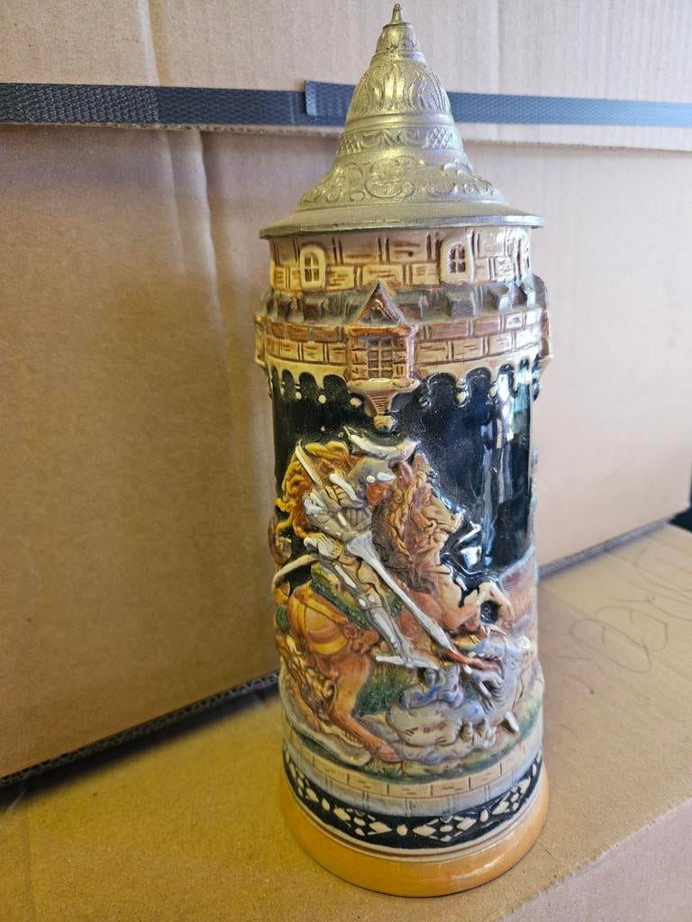 1L Duitse Bierpul Drakendoder St. Georg van het merk King., Ophalen