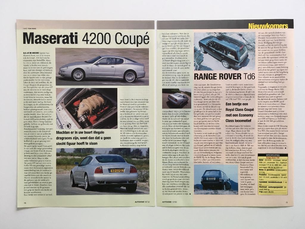 Article Maserati 4200 Coupé, Enlèvement ou Envoi, Comme neuf, Autres marques