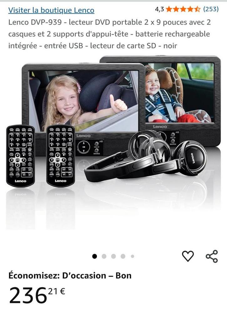 Lecteur dvd - usb - carte sd, Télécoms, Téléphones fixes | Combinés & sans fil, Enlèvement ou Envoi