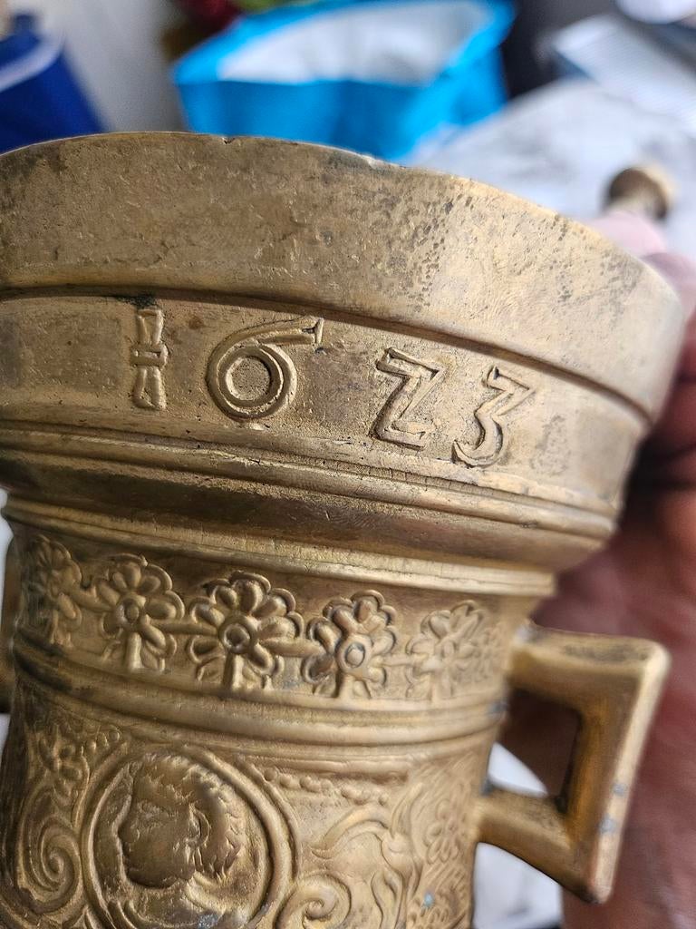 Mortier en bronze massif XIX ème siècle, Enlèvement ou Envoi